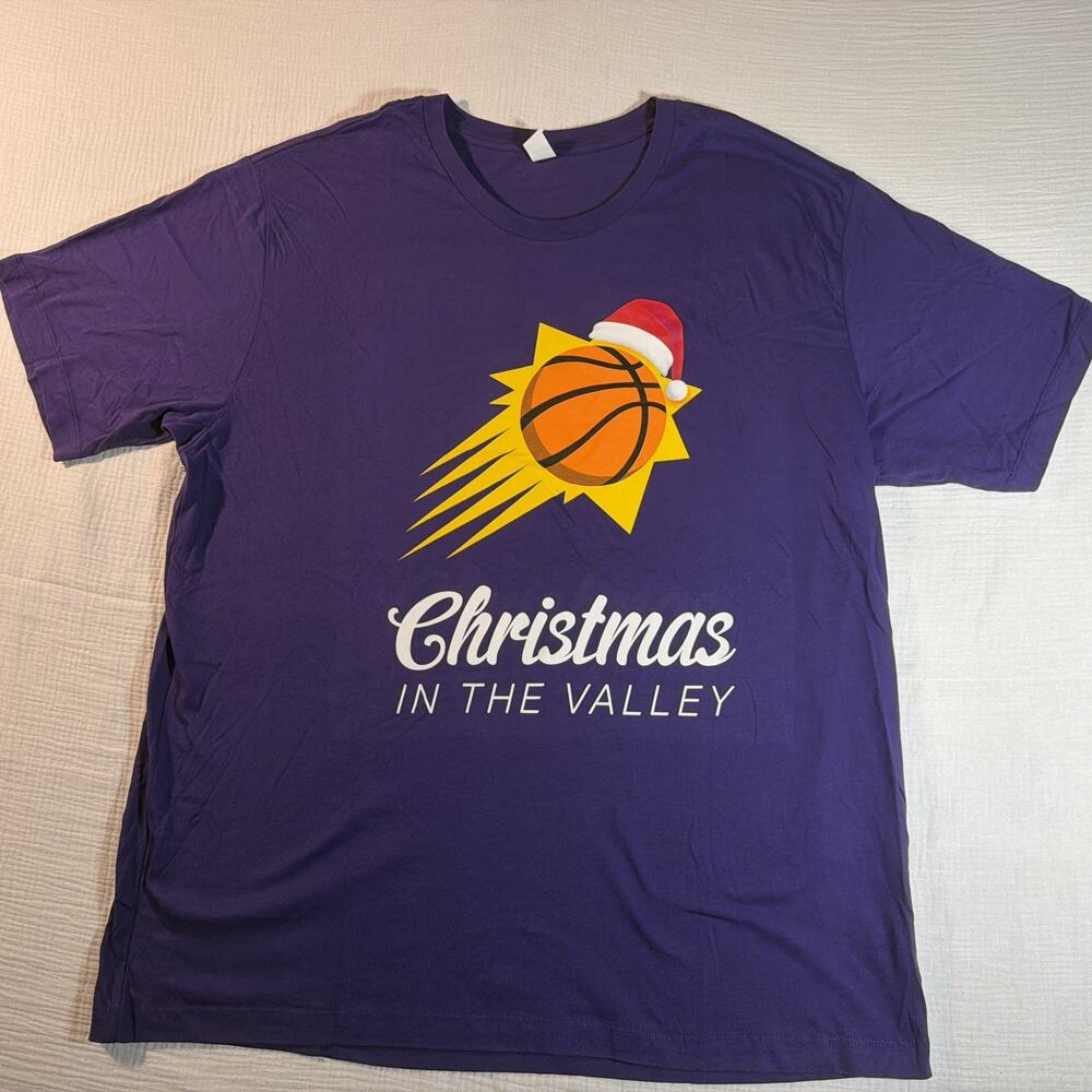 Phoenix Suns Christmas in the Valley Purple Graphic T-Shirt Mens 3XL Holiday NBA